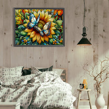 Load image into Gallery viewer, Diamond Painting - Full Round - Sunflower Butterfly Glass Art (40*30CM)
