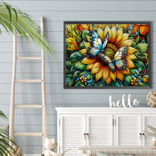 Load image into Gallery viewer, Diamond Painting - Full Round - Sunflower Butterfly Glass Art (40*30CM)
