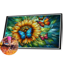 Load image into Gallery viewer, Diamond Painting - Full Round - Sunflower Butterfly Glass Art (40*30CM)

