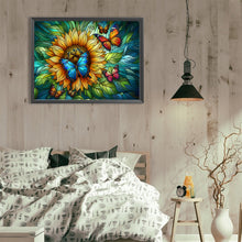 Load image into Gallery viewer, Diamond Painting - Full Round - Sunflower Butterfly Glass Art (40*30CM)
