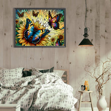 Load image into Gallery viewer, Diamond Painting - Full Round - Sunflower Butterfly Glass Art (40*30CM)
