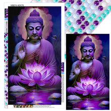 Load image into Gallery viewer, Diamond Painting - Full Round - Purple Lotus Buddha Statue (40*70CM)
