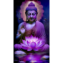 Load image into Gallery viewer, Diamond Painting - Full Round - Purple Lotus Buddha Statue (40*70CM)
