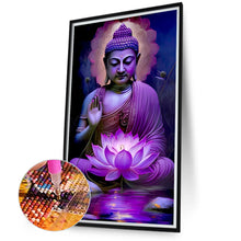 Load image into Gallery viewer, Diamond Painting - Full Round - Purple Lotus Buddha Statue (40*70CM)
