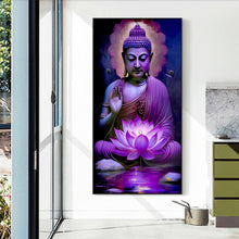 Load image into Gallery viewer, Diamond Painting - Full Round - Purple Lotus Buddha Statue (40*70CM)
