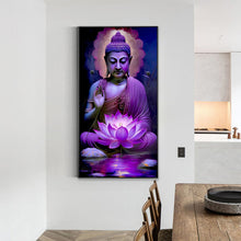 Load image into Gallery viewer, Diamond Painting - Full Round - Purple Lotus Buddha Statue (40*70CM)
