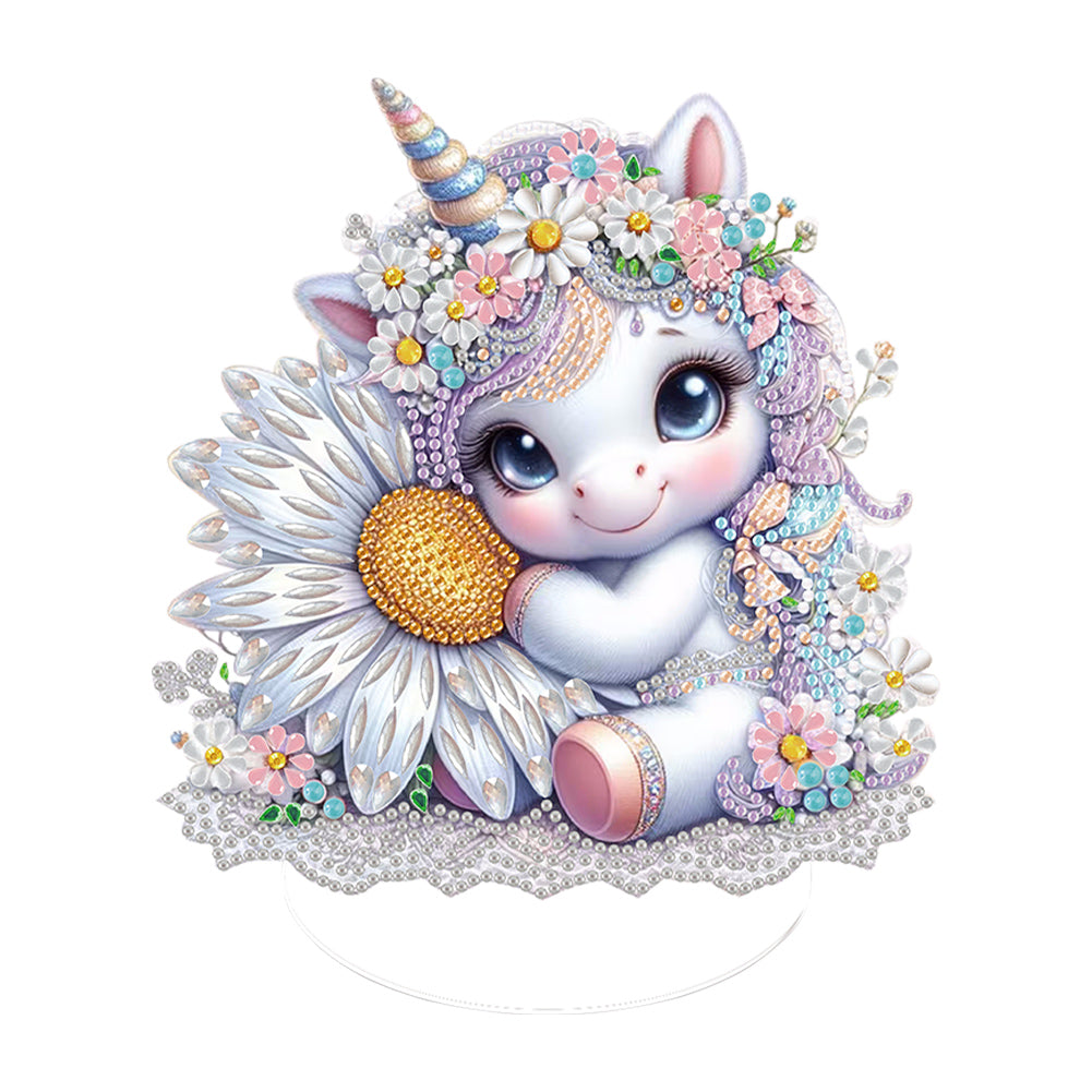Special Shape Unicorn Desktop Diamond Art Kits Handmade Bedroom Table Decoration