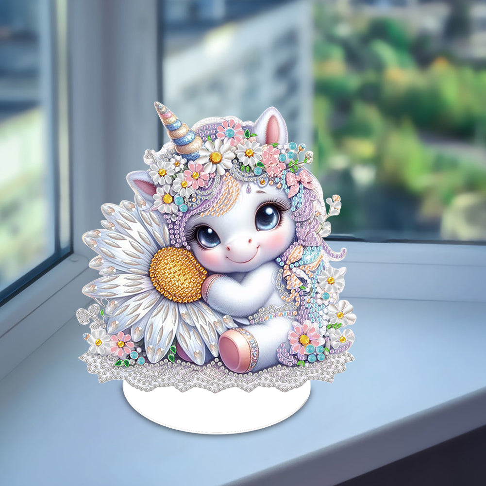 Special Shape Unicorn Desktop Diamond Art Kits Handmade Bedroom Table Decoration