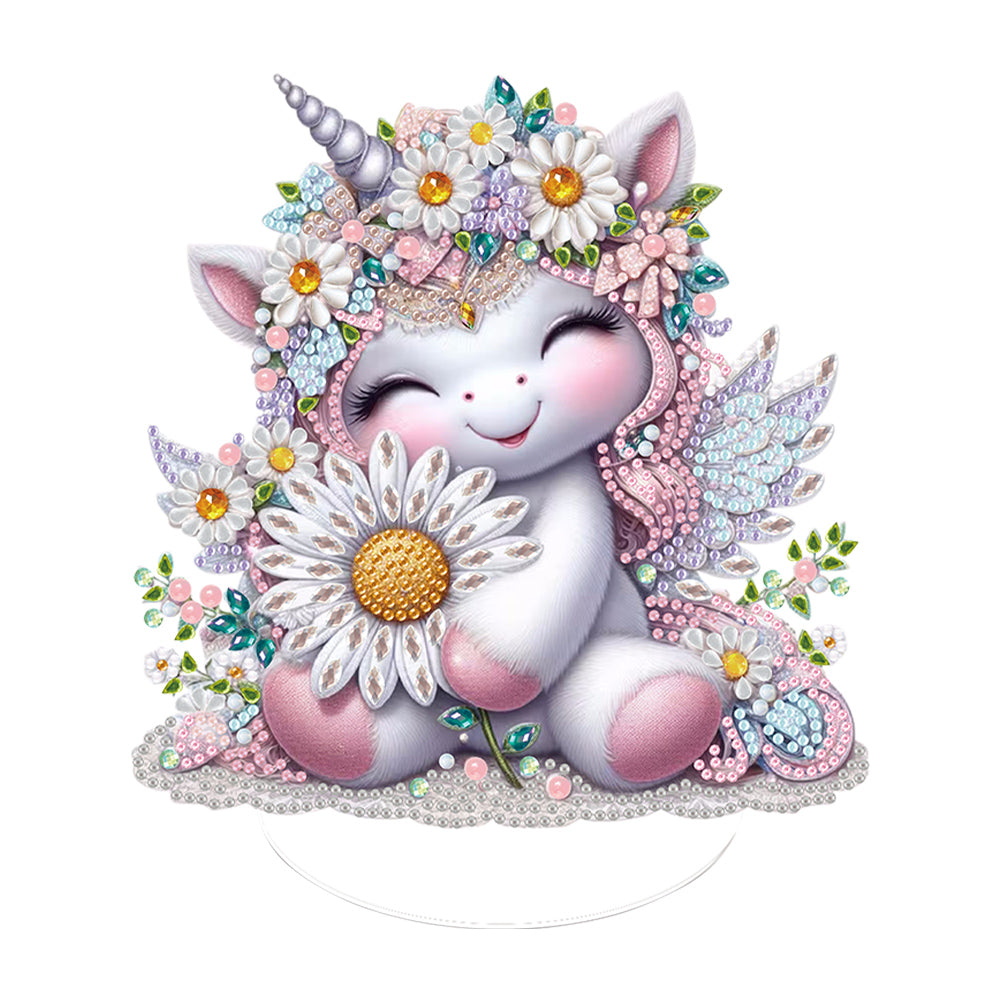 Special Shape Unicorn Desktop Diamond Art Kits Handmade Bedroom Table Decoration