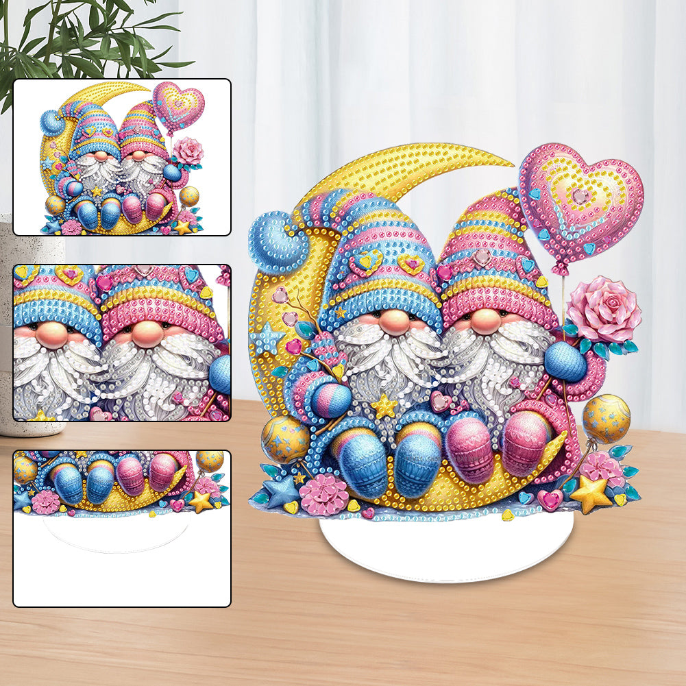 Single-Side Handmade Special Shape Gnome Desktop Diamond Art Kits for Home Decor