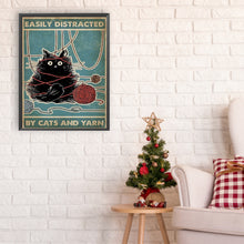 Load image into Gallery viewer, Diamond Painting - Full Round - Cat and yarn ball calligraphy and painting (30*40CM)
