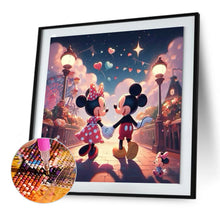 Load image into Gallery viewer, Diamond Painting - Full Round - Mickey and Minnie under the streetlight (30*30CM)
