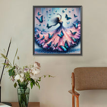 Load image into Gallery viewer, Diamond Painting - Full Round - butterfly skirt girl (30*30CM)

