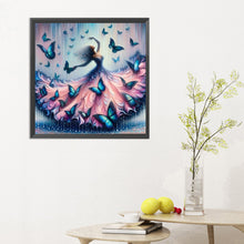 Load image into Gallery viewer, Diamond Painting - Full Round - butterfly skirt girl (30*30CM)
