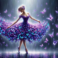 Load image into Gallery viewer, Diamond Painting - Full Round - butterfly skirt girl (30*30CM)
