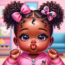 Load image into Gallery viewer, Diamond Painting - Full Round - Black girl blowing bubbles (30*30CM)
