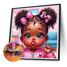 Load image into Gallery viewer, Diamond Painting - Full Round - Black girl blowing bubbles (30*30CM)
