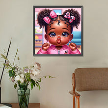 Load image into Gallery viewer, Diamond Painting - Full Round - Black girl blowing bubbles (30*30CM)
