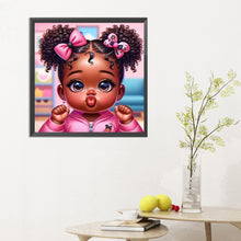 Load image into Gallery viewer, Diamond Painting - Full Round - Black girl blowing bubbles (30*30CM)

