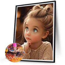 Load image into Gallery viewer, Diamond Painting - Full Round - Pensive little blond girl (40*50CM)
