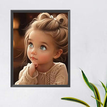 Load image into Gallery viewer, Diamond Painting - Full Round - Pensive little blond girl (40*50CM)
