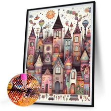 Load image into Gallery viewer, Diamond Painting - Full Round - Fantasy abstract colorful building (30*40CM)
