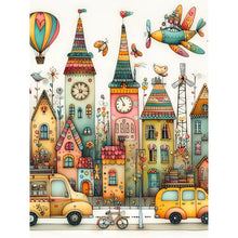 Load image into Gallery viewer, Diamond Painting - Full Round - Fantasy abstract colorful building (30*40CM)
