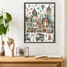 Load image into Gallery viewer, Diamond Painting - Full Round - Fantasy abstract colorful building (30*40CM)
