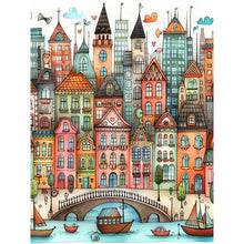 Load image into Gallery viewer, Diamond Painting - Full Round - Fantasy abstract colorful building (30*40CM)
