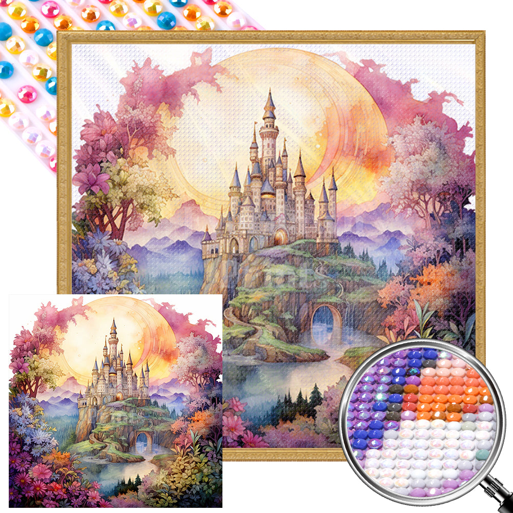 AB Diamond Painting - Full Round - castle scenery (40*40CM)