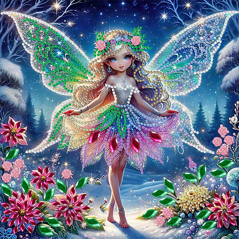 Diamond Painting - Partial Special Shaped - elf girl (30*30CM)