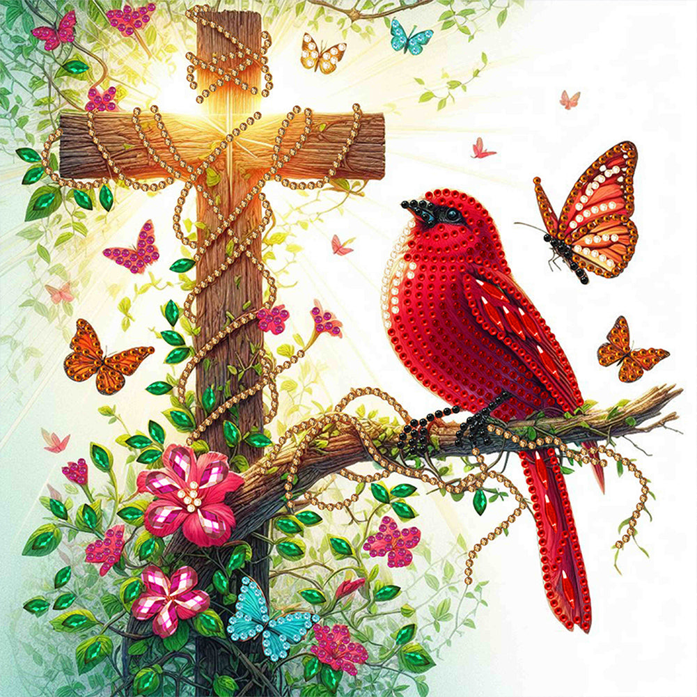 Diamond Painting - Partial Special Shaped - cardinal cross (30*30CM)