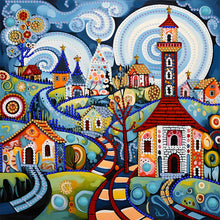 Load image into Gallery viewer, Diamond Painting - Partial Special Shaped - color house (30*30CM)
