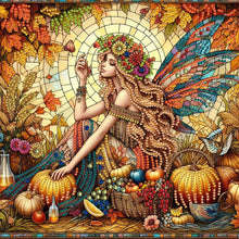 Load image into Gallery viewer, Diamond Painting - Partial Special Shaped - Harvest Elf Girl Glass Art (30*30CM)

