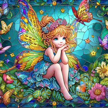 Load image into Gallery viewer, Diamond Painting - Partial Special Shaped - Cute elf girl glass art (30*30CM)
