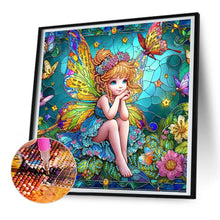 Load image into Gallery viewer, Diamond Painting - Partial Special Shaped - Cute elf girl glass art (30*30CM)
