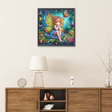 Load image into Gallery viewer, Diamond Painting - Partial Special Shaped - Cute elf girl glass art (30*30CM)

