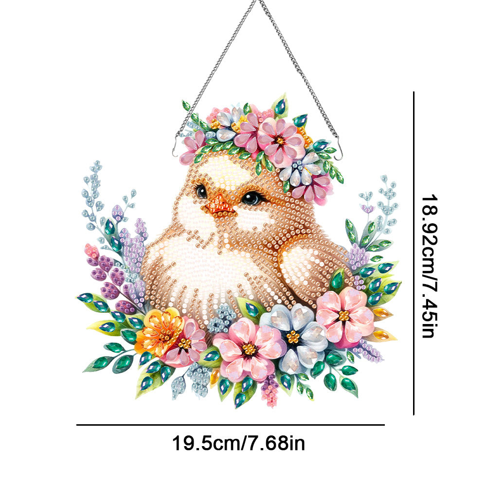 Acrylic Single-Side Cute Chick Diamond Painting Hanging Pendant for Office Decor