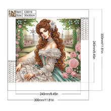 Load image into Gallery viewer, Diamond Painting - Partial Special Shaped - Literary lady in the garden (30*30CM)

