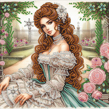 Load image into Gallery viewer, Diamond Painting - Partial Special Shaped - Literary lady in the garden (30*30CM)
