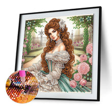 Load image into Gallery viewer, Diamond Painting - Partial Special Shaped - Literary lady in the garden (30*30CM)
