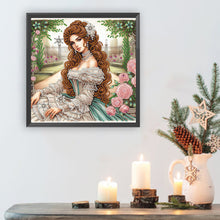 Load image into Gallery viewer, Diamond Painting - Partial Special Shaped - Literary lady in the garden (30*30CM)
