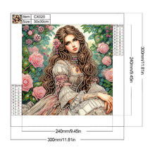 Load image into Gallery viewer, Diamond Painting - Partial Special Shaped - Literary lady in the garden (30*30CM)

