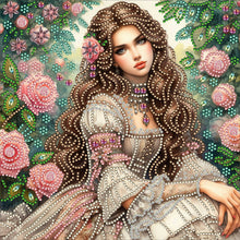 Load image into Gallery viewer, Diamond Painting - Partial Special Shaped - Literary lady in the garden (30*30CM)
