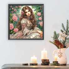 Load image into Gallery viewer, Diamond Painting - Partial Special Shaped - Literary lady in the garden (30*30CM)
