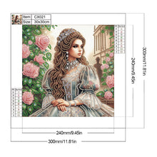 Load image into Gallery viewer, Diamond Painting - Partial Special Shaped - Literary lady in the garden (30*30CM)
