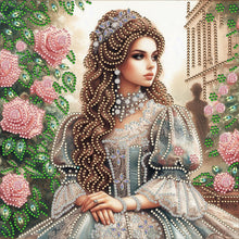 Load image into Gallery viewer, Diamond Painting - Partial Special Shaped - Literary lady in the garden (30*30CM)
