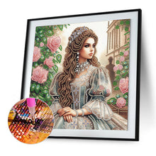 Load image into Gallery viewer, Diamond Painting - Partial Special Shaped - Literary lady in the garden (30*30CM)

