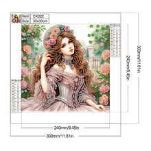 Load image into Gallery viewer, Diamond Painting - Partial Special Shaped - Literary lady in the garden (30*30CM)
