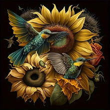 Load image into Gallery viewer, Diamond Painting - Full Round - flower hummingbird (30*30CM)
